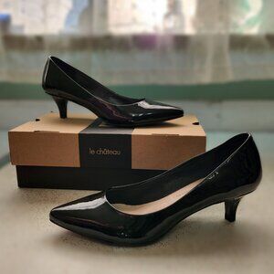 La Chateau Black Patent Pumps